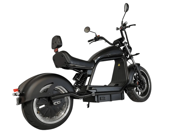 E-Chopper HL 6.0 Phantom in Schwarz – Heckansicht mit Rücklicht & breiten Reifen
