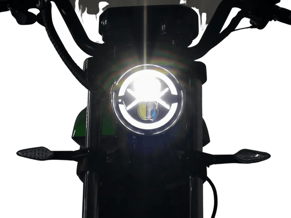 E-Chopper HL 6.0 Phantom – LED-Scheinwerfer in der Frontansicht, schwarzes Modell