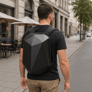 Motorrad Rucksack wasserdicht – Carbon Design für E-Chopper & E-Bike
