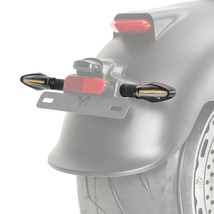 Hinterer Blinker am E-Chopper montiert – Original Rockbike Zubehör