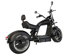 E-Chopper HL 6.0 Phantom in Schwarz – Heckansicht mit Rücklicht & breiten Reifen