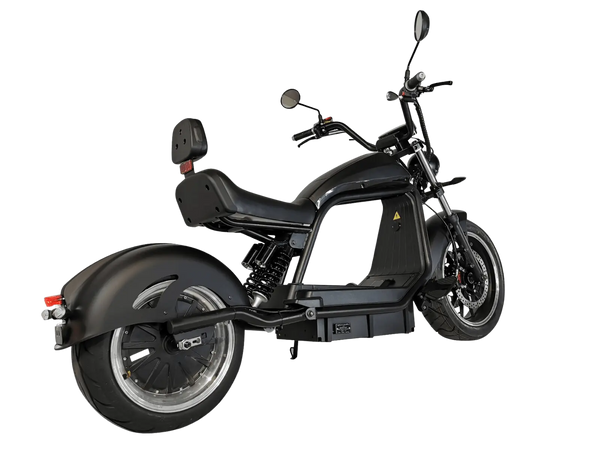 E-Chopper HL 6.0 Phantom in Schwarz – Heckansicht mit Rücklicht & breiten Reifen