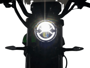 E-Chopper HL 6.0 Phantom – LED-Scheinwerfer in der Frontansicht, schwarzes Modell