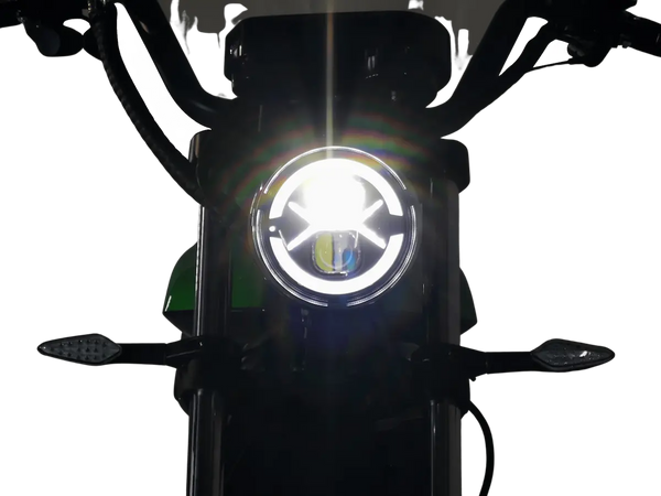 E-Chopper HL 6.0 Phantom – LED-Scheinwerfer in der Frontansicht, schwarzes Modell