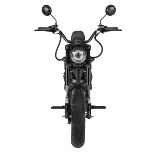 E-Chopper Rücksitz für Rockbike – Frontalansicht auf weißem Hintergrund