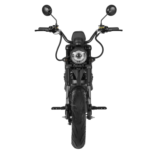 E-Chopper Rücksitz für Rockbike – Frontalansicht auf weißem Hintergrund