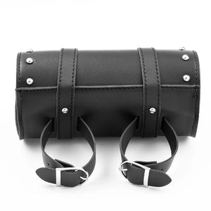 Detailansicht der runden Satteltasche – robuste Verarbeitung für E-Chopper