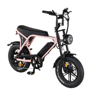E-Fatbike V8 Mini Rosa – stylisches E-Bike mit Frontscheinwerfer und breiten Reifen