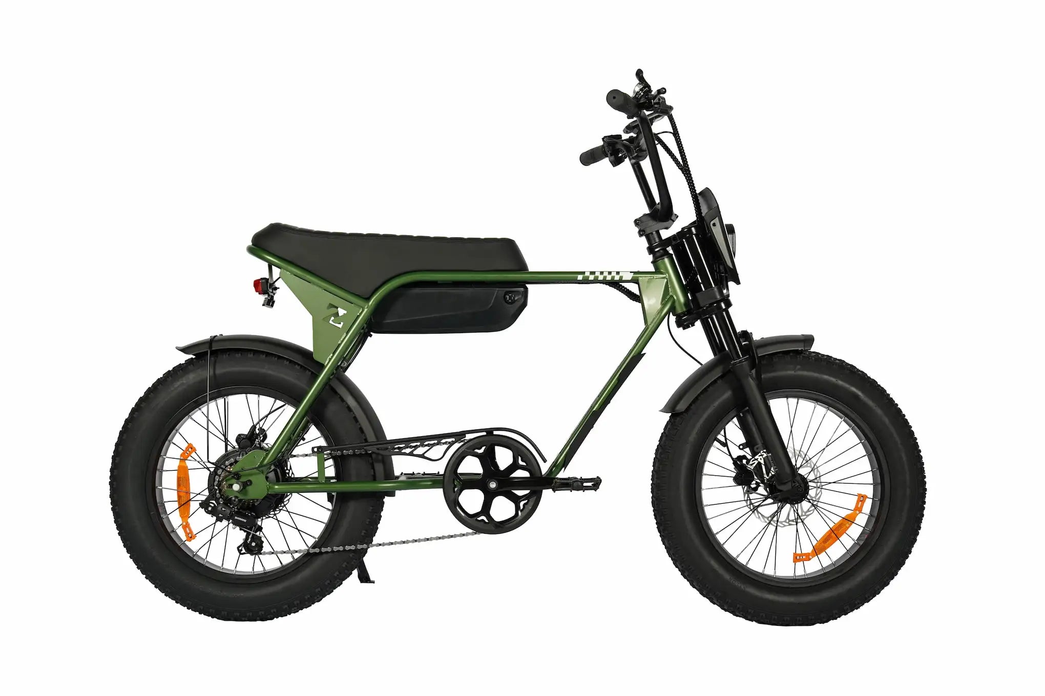 Rockbike Rumble 20 Zoll E-Fatbike in Grün in vollständiger Seitenansicht
