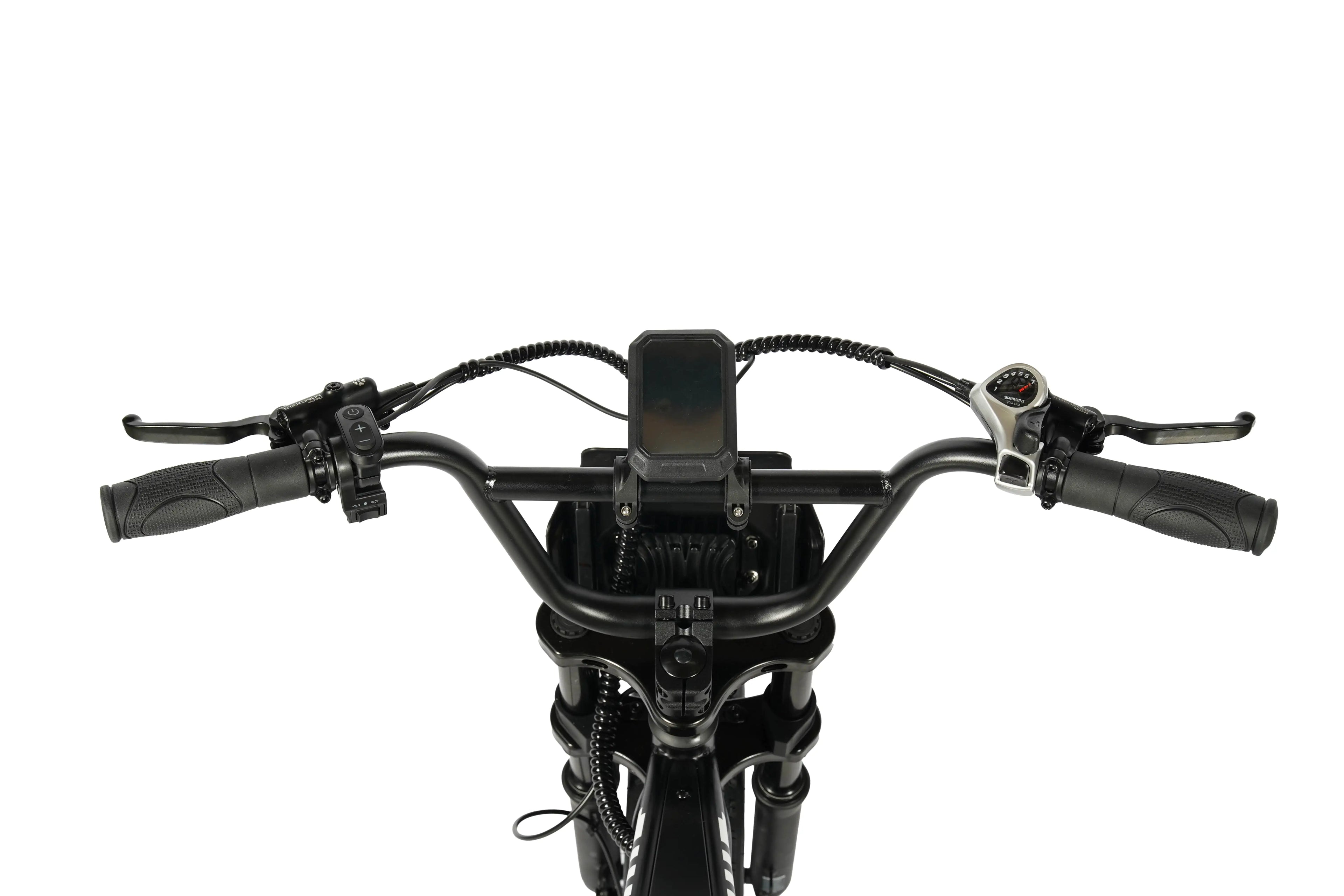 Lenker, Bedienelemente und Display des Rockbike Rumble E-Fatbikes